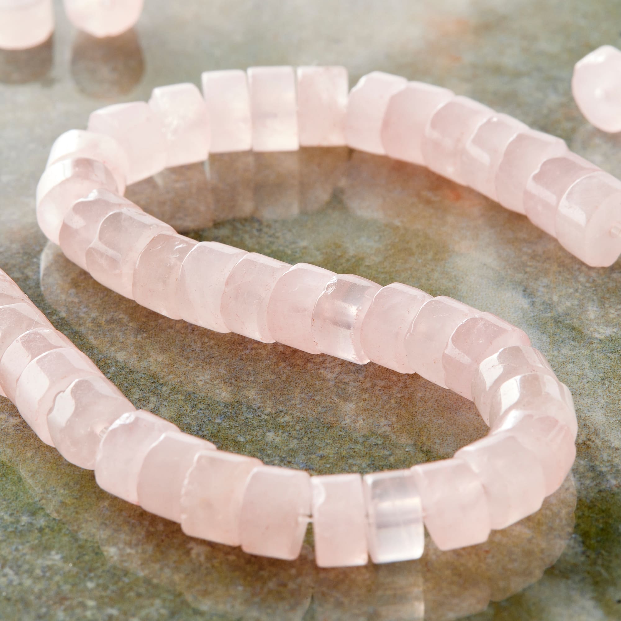 Pink Rose Quartz Heishi Beads, 6mm by Bead Landing™